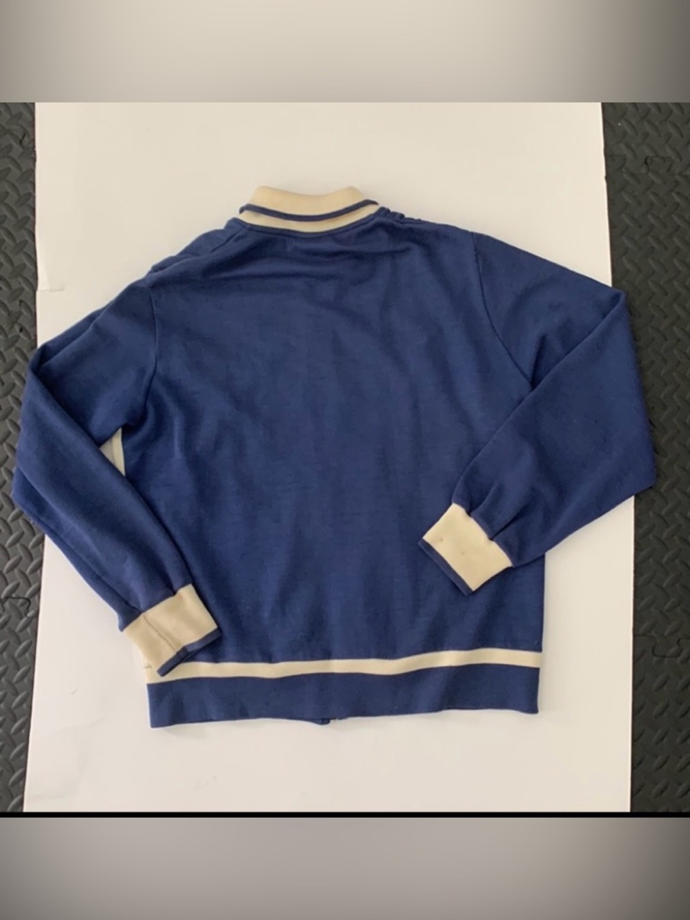VINTAGE NIKE ZIP UP SWEATSHIRT TENNIS BLUE CREAM LOGO